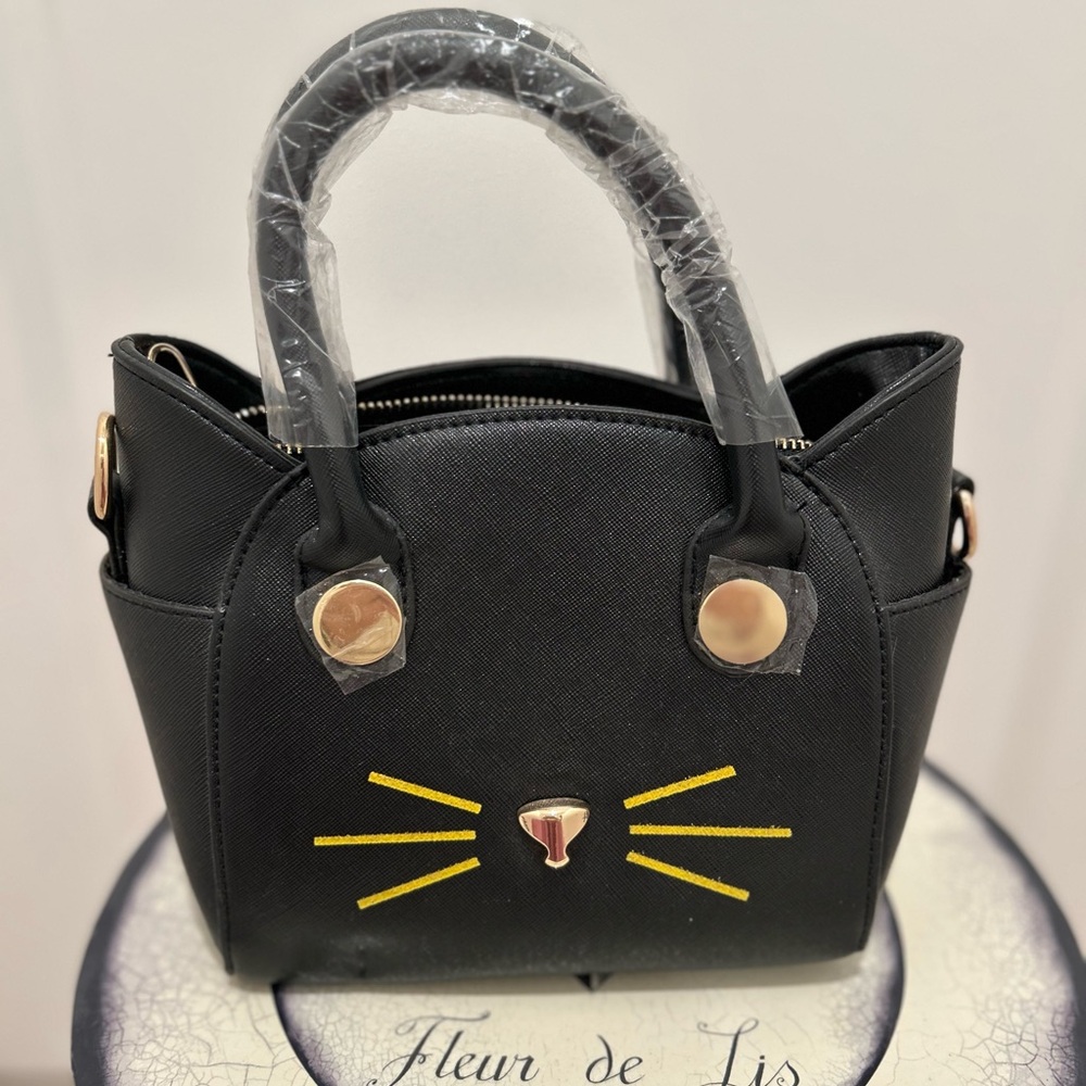 Brand new Kitty Face hand bag black imitation leather